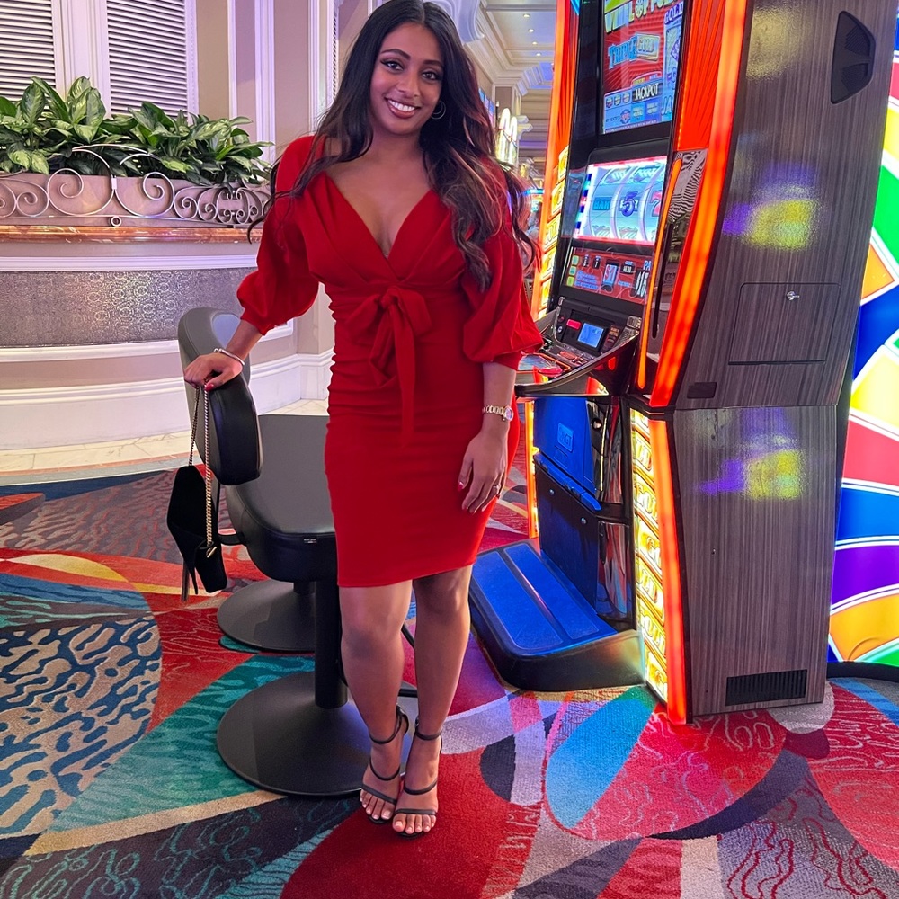 Off the shoulder wrap dress